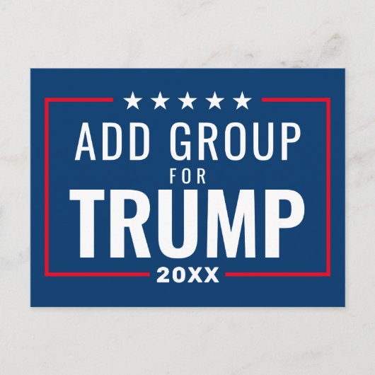 Carte Postale Groupe personnalisé pour Trump 2024 - rouge blanc  (Devant)