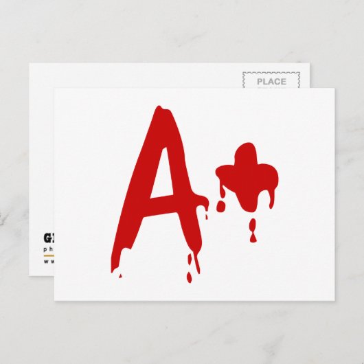 Carte Postale Groupe sanguin A+ Positif #Hôpital d'horreur (Devant / Derrière)