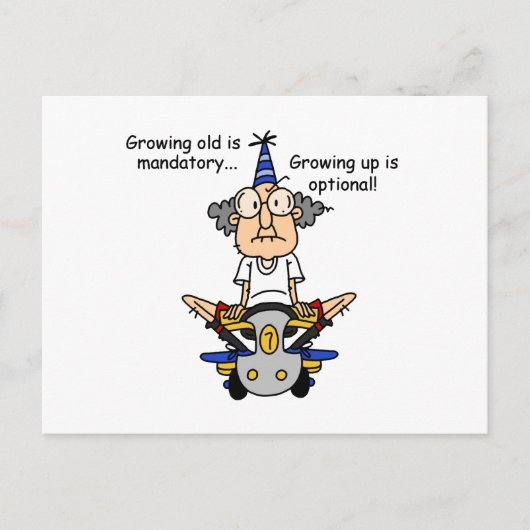 Carte Postale Growing Up est un Humour facultatif (Devant)