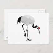 Carte Postale Grue à couronne rouge (alias Red-Crowned Crane) Gr (Devant / Derrière)