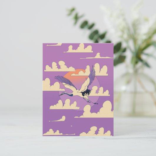 Carte Postale Grue asiatique rose (Debout devant)