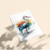 Carte Postale Grue colorée debout dans l'eau