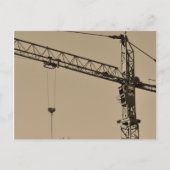 Carte Postale Grue de construction Sepia (Devant)