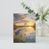 Carte Postale Grue de Sandhill au coucher du soleil (Debout devant)