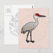 Carte Postale Grue de Sandhill Birdorable (Devant / Derrière)
