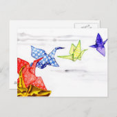 Carte Postale Grues de papier (Devant / Derrière)