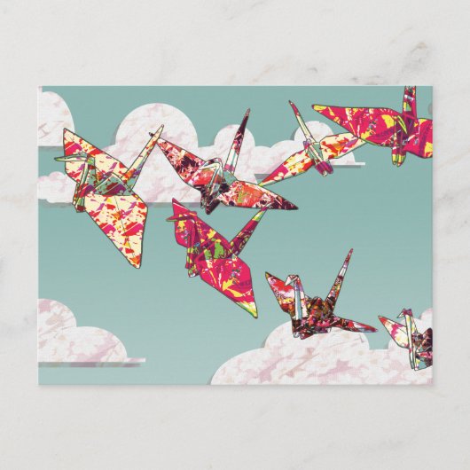 Carte Postale Grues en papier (Devant)