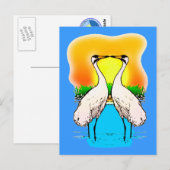 Carte Postale Grues géantes amoureuses (Devant / Derrière)