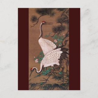 Carte Postale Grues, Watanabe Shuseki Art Japonais