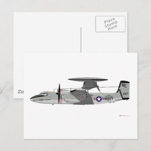 Carte Postale Grumman E-2C Hawkeye (Devant / Derrière)