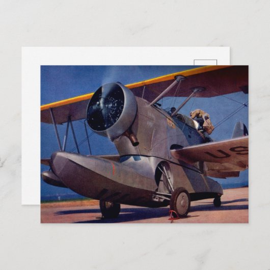 Carte Postale Grumman F-2, 1939 (Devant / Derrière)