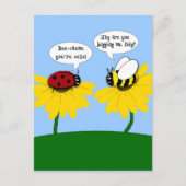 Carte Postale Grumpy Bee et Smitten Ladybug Postcard (Devant)