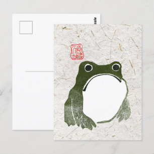 Carte Postale Grumpy Grenouille japonaise crapaud 19ème siècle