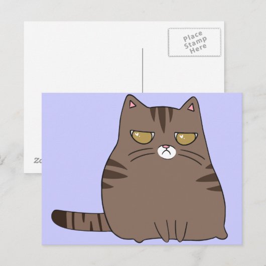 Carte Postale Grumpy Kitty (Devant / Derrière)