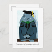 Carte Postale Grumpy PhD Graduation Bunny en Regalia Postcard (Devant / Derrière)