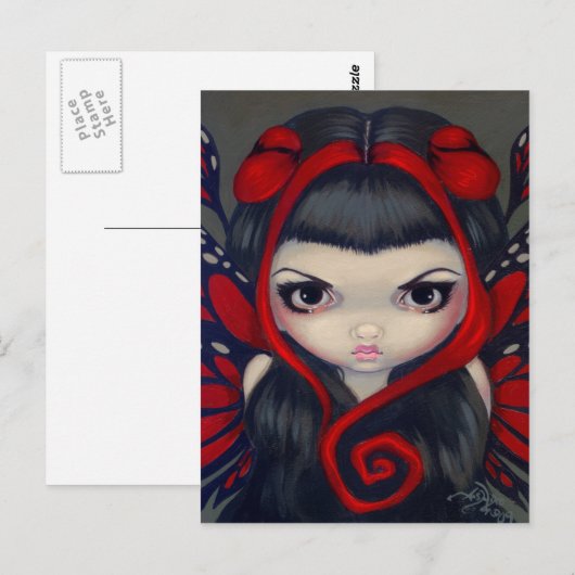Carte postale "Grumpy Red Fairy" (Devant / Derrière)