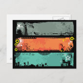Carte Postale Grunge bannières illustration 2 (Devant / Derrière)