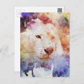 Carte Postale Grunge blanc de tigre (Devant / Derrière)