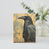 Carte Postale Grunge de corbeau Cracké Peeling Peinture (Debout devant)