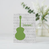 Carte postale Grunge de guitare verte (Debout devant)