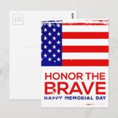 Carte Postale Grunge de la fête commémorative (Devant / Derrière)