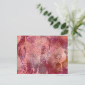 Carte Postale Grunge d'éléphant rose (Debout devant)