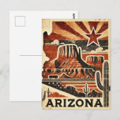 Carte Postale Grunge dévasté Arizona (Devant / Derrière)