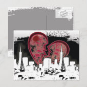 Carte postale grunge d'une ville brisée (Devant / Derrière)