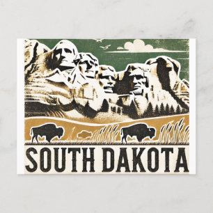 Carte Postale Grunge en détresse Dakota du Sud