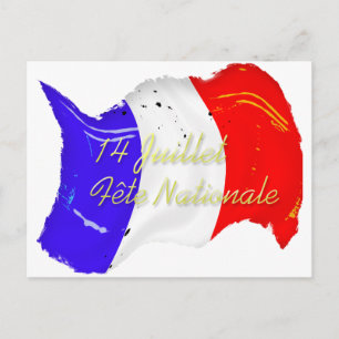 Carte postale Grunge French Flag
