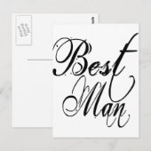 Carte Postale Grunge Naughy Script - Best Man Black (Devant / Derrière)