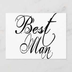 Carte Postale Grunge Naughy Script - Best Man Black