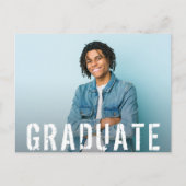 Carte Postale Grunge Script Photo Graduate Enregistrer la date (Devant)