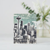 Carte Postale Grunge Seattle Washington en détresse (Debout devant)