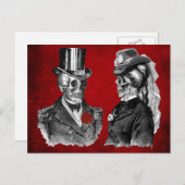 Carte Postale Grunge Skull Skeleton Couple (Devant / Derrière)