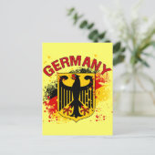 Carte Postale Grunge Style Allemagne Armoiries et drapeau (Debout devant)