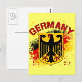 Carte Postale Grunge Style Allemagne Armoiries et drapeau (Devant / Derrière)