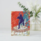 Carte Postale Grunge Style Baseball Design (Debout devant)