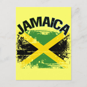 Carte Postale Grunge Style Jamaïque Drapeau Design