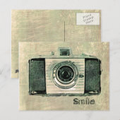 Carte postale Grunge Vintage Caméra (Devant / Derrière)