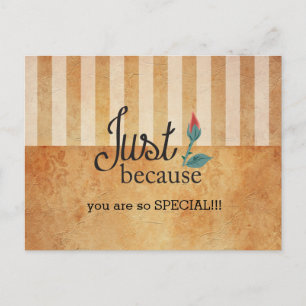 Carte Postale Grunge Vintage Lignes Rayures Juste Parce Que