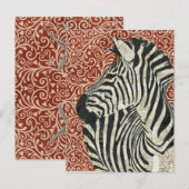 Carte postale Grunge Zebra Damask (Devant / Derrière)
