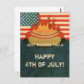 Carte postale Grungy 4 juillet (Devant / Derrière)