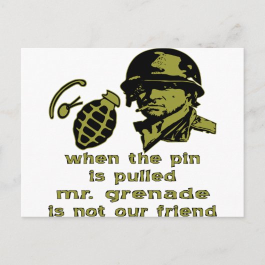 Carte Postale Grunt Quand On Tire L'Épingle, M. Grenade (Devant)