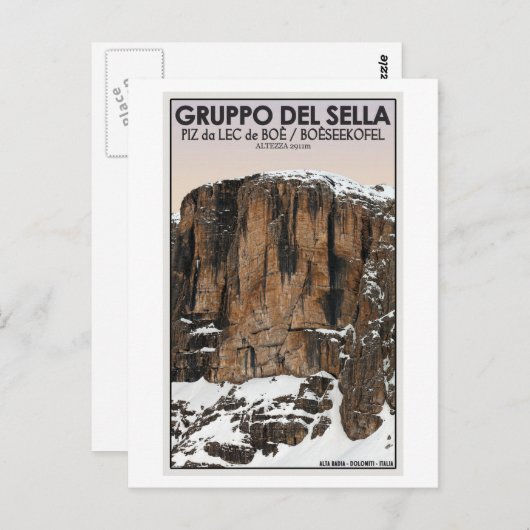 Carte Postale Gruppo Del Sella - Piz da Lec de Boe (CU) (Devant / Derrière)