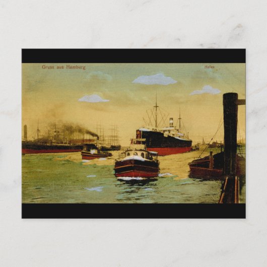 Carte Postale Gruss aus Hambourg, Hafen Vintage (Devant)