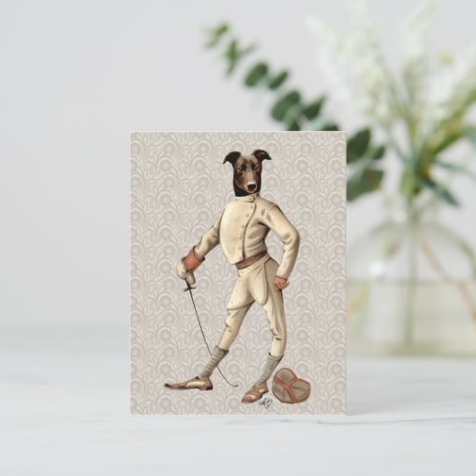 Carte Postale Gryhound Fencer en crème Full 2 (Debout devant)