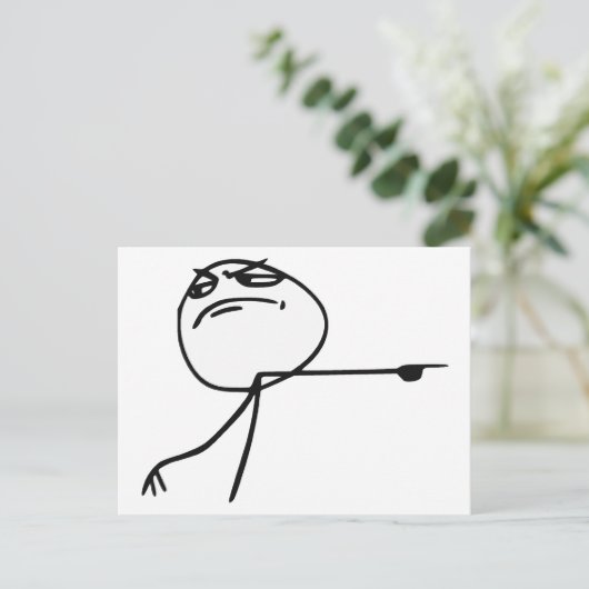 Carte Postale GTFO Sortez Guy Rage Face Comic Meme (Debout devant)