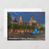 Carte Postale Guadalajara, Jalisco, Cathédrale de Mexico (Devant / Derrière)