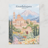 Carte Postale Guadalajara Mexique Gouache Illustration Voyage (Devant)